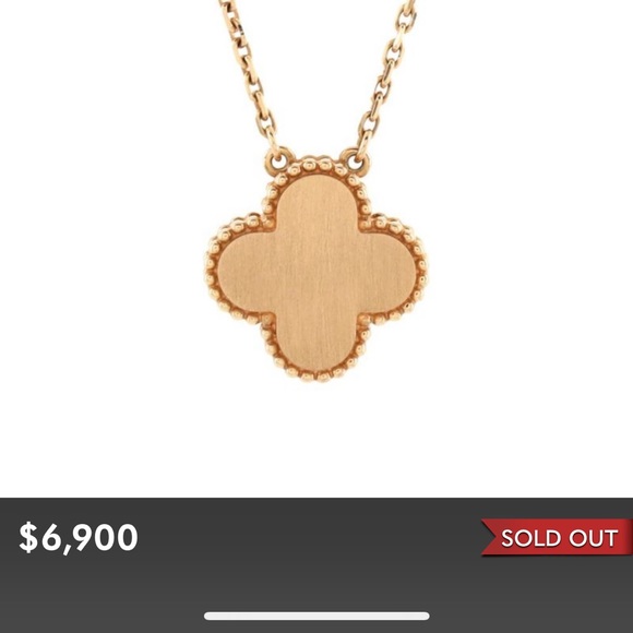 Van Cleef & Arpels Vintage Alhambra Pendant Necklace 18K Rose Gold and TigerEye - Picture 6 of 6